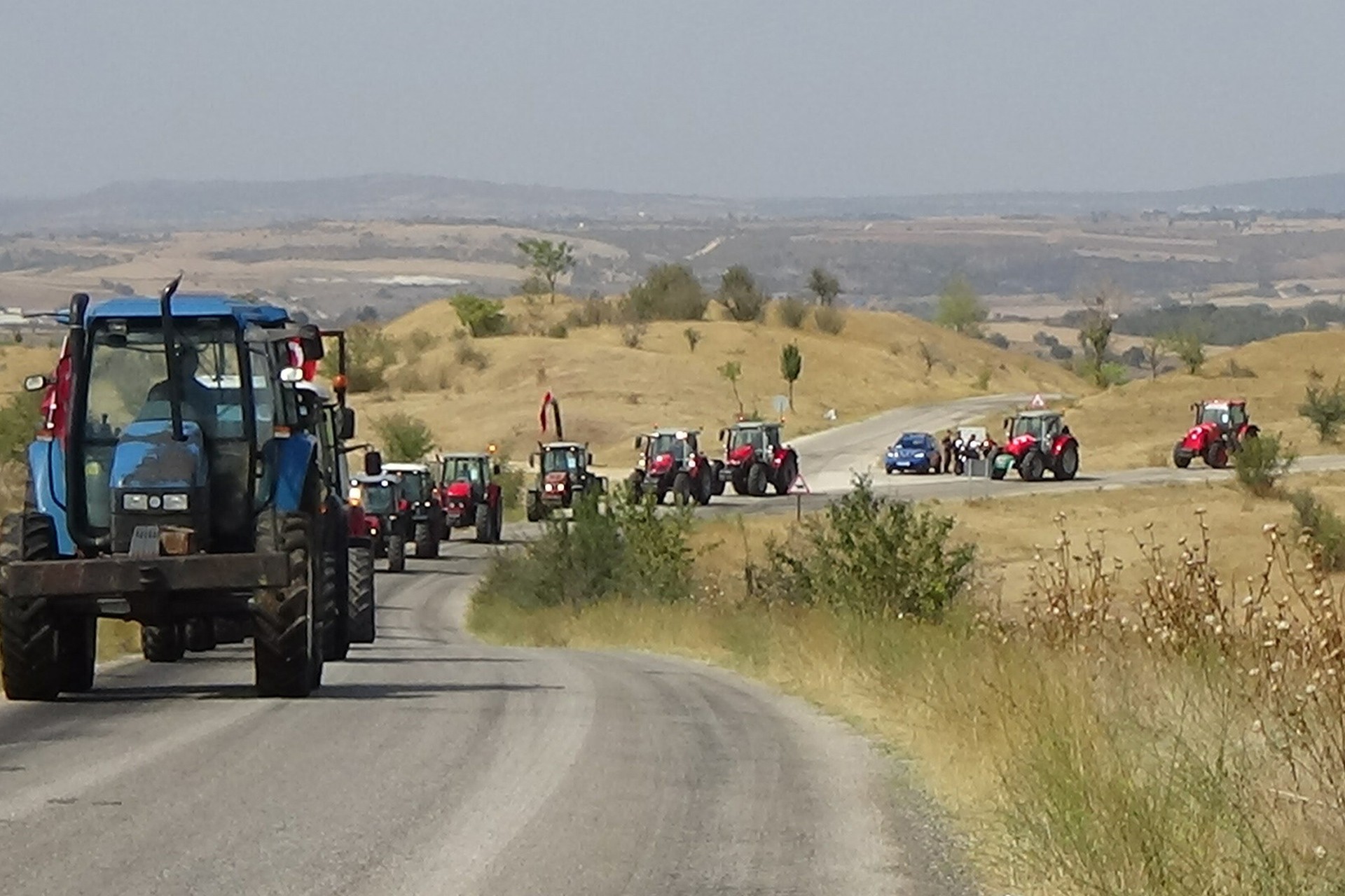 Edirne’de çiftçiler ayçiçek fiyatlarına karşı eylem yaptı