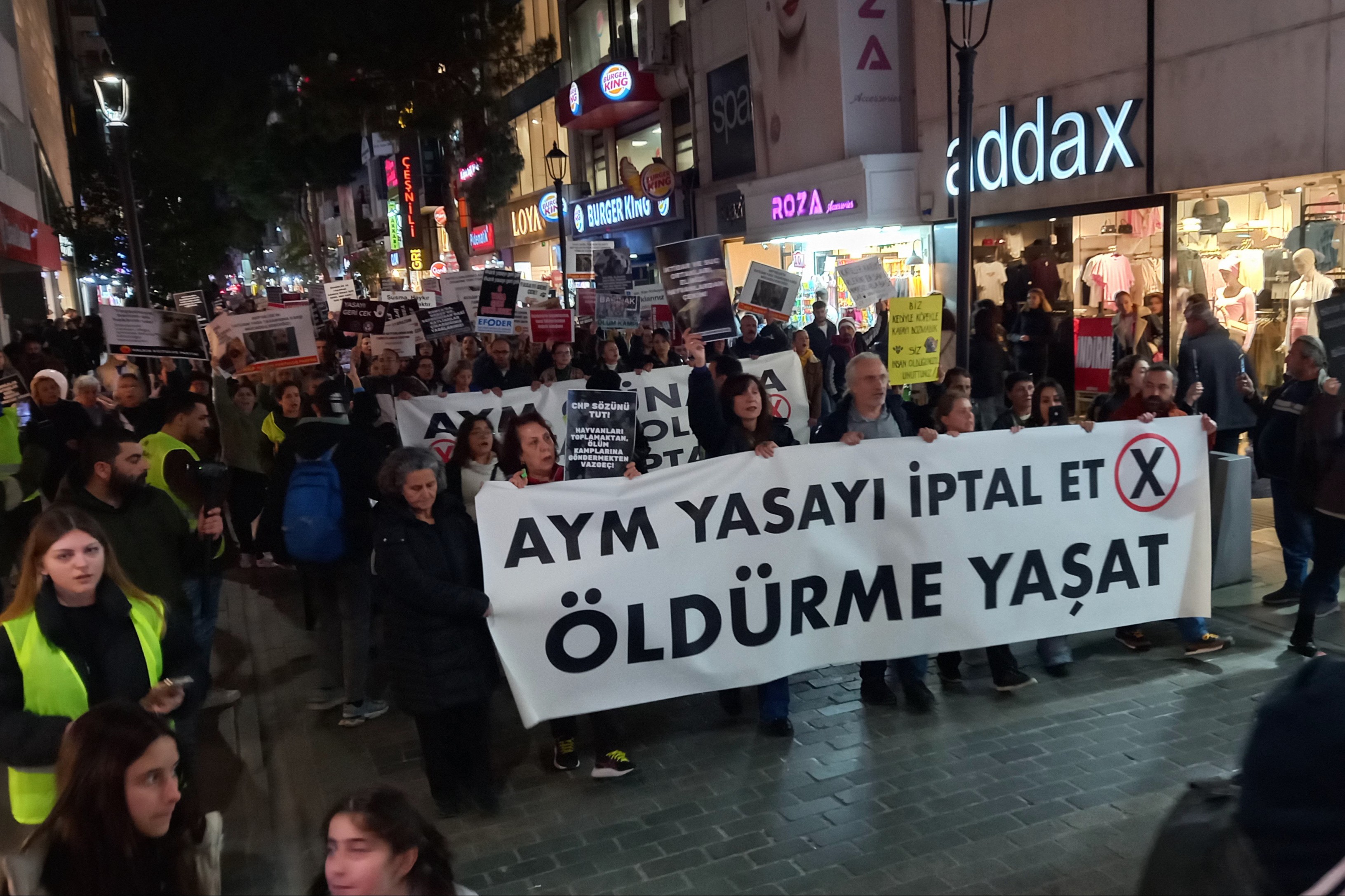 İzmir'de AYM'den yasanın iptalini isteyen hayvan hakları savunucuları açıklama yaptı