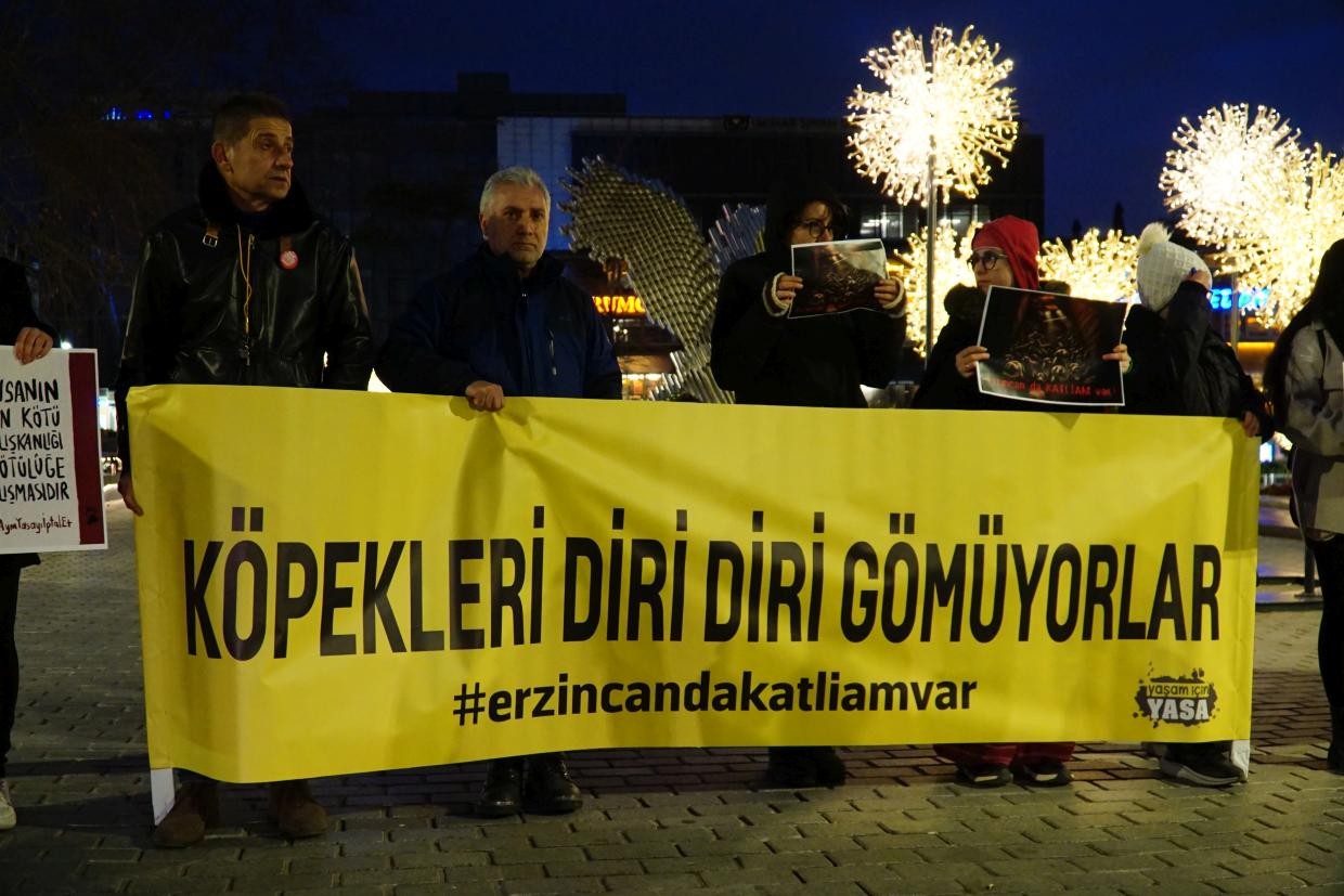 Yaşam için Yasa İnisiyatifi'nin Erzincan'daki katliamı protestosu 