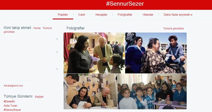 Okurları, Sennur Sezer için yazdı...