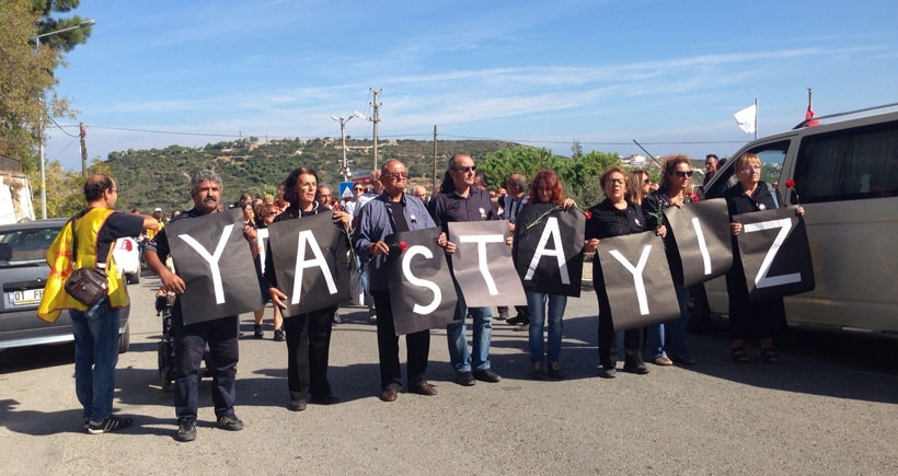 Karaburun’da katliamı protesto yürüyüşü yapıldı