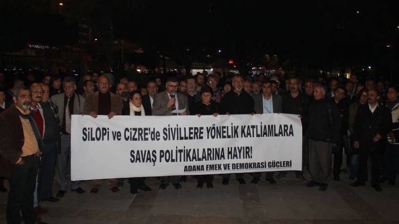 Sokağa çıkma yasakları ve savaş politikası Adana’da protesto edildi