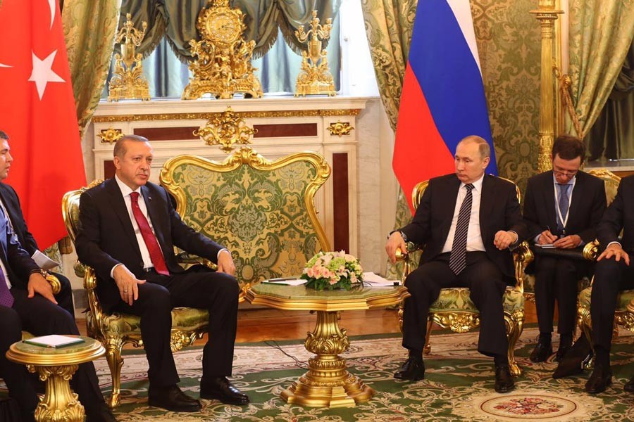 Erdoğan ve Putin Kremlin Sarayı’nda bir araya geldi