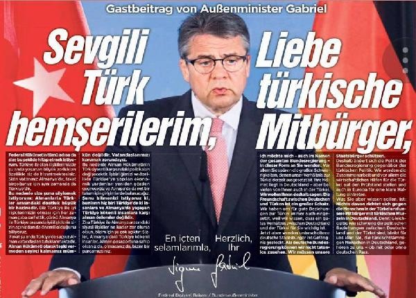 Almanya Dışişleri Bakanı Gabriel'den Türkçe mesaj 